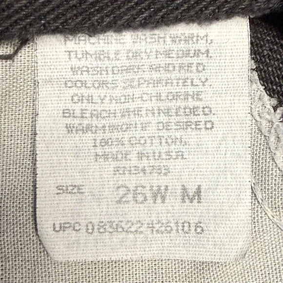 Vintage Lee Size 26W Women’s Black Denim High Rise Side Elastic Jeans NWT - Picture 9 of 9